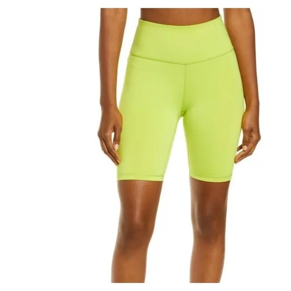NWT IVL COLLECTIVE  High Waist Hydrasculpt Bike Shorts Neon Lime Womens 6